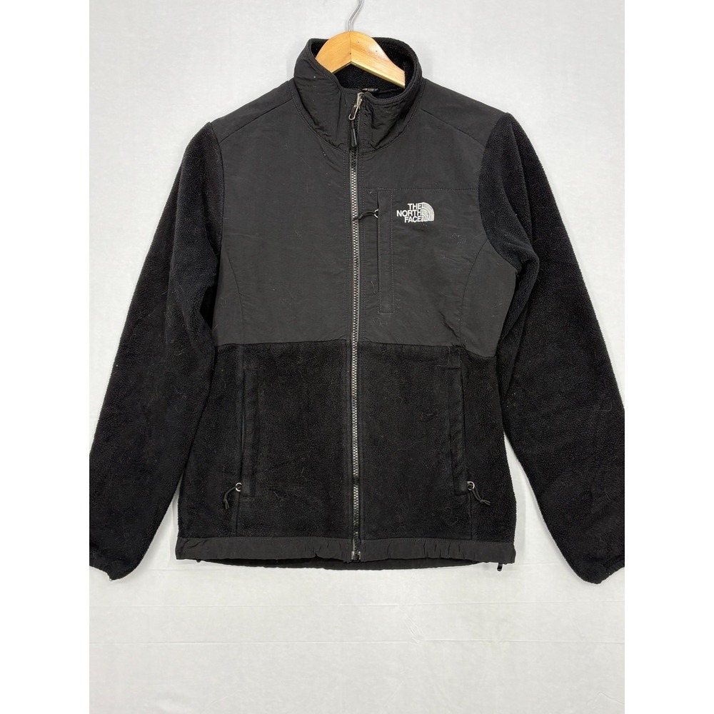 The North Face Full Zip Denali Fleece Jacket Womens Black Zipper Pockets Small